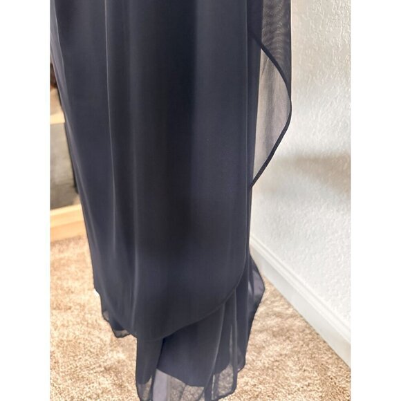 X by Xscape Women Floor Length Navy Blue Evening Gown US 4 Whimsygoth 90s Y2K - Picture 10 of 16
